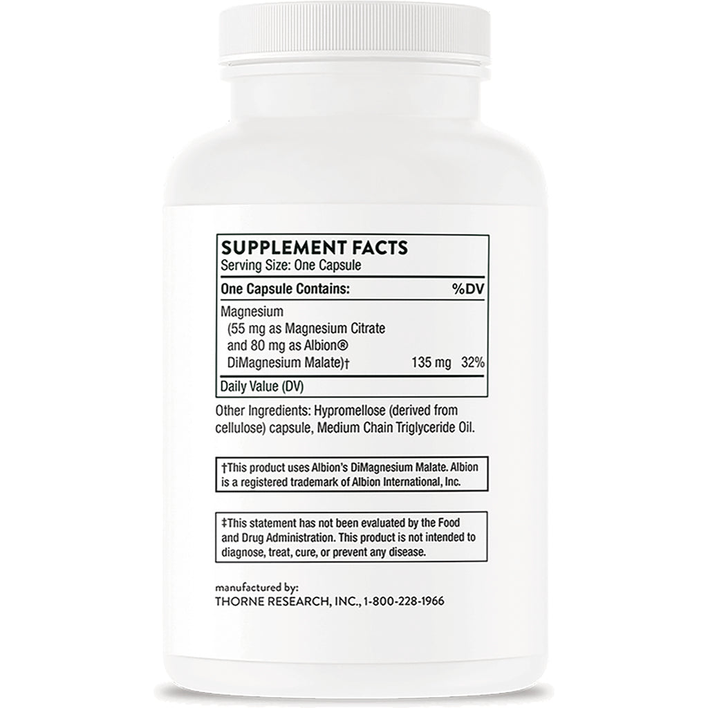 TRN011 | Back label with Supplement Facts for magnesium capsules, 135 mg per capsule - Thumbnail