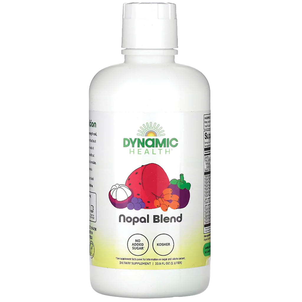 DYH046 | Dynamic Health certified organic Nopal Juice Blend bottle labeled formulated with AÇAI, MANGOSTEEN & SEABUCKTHORN - Thumbnail