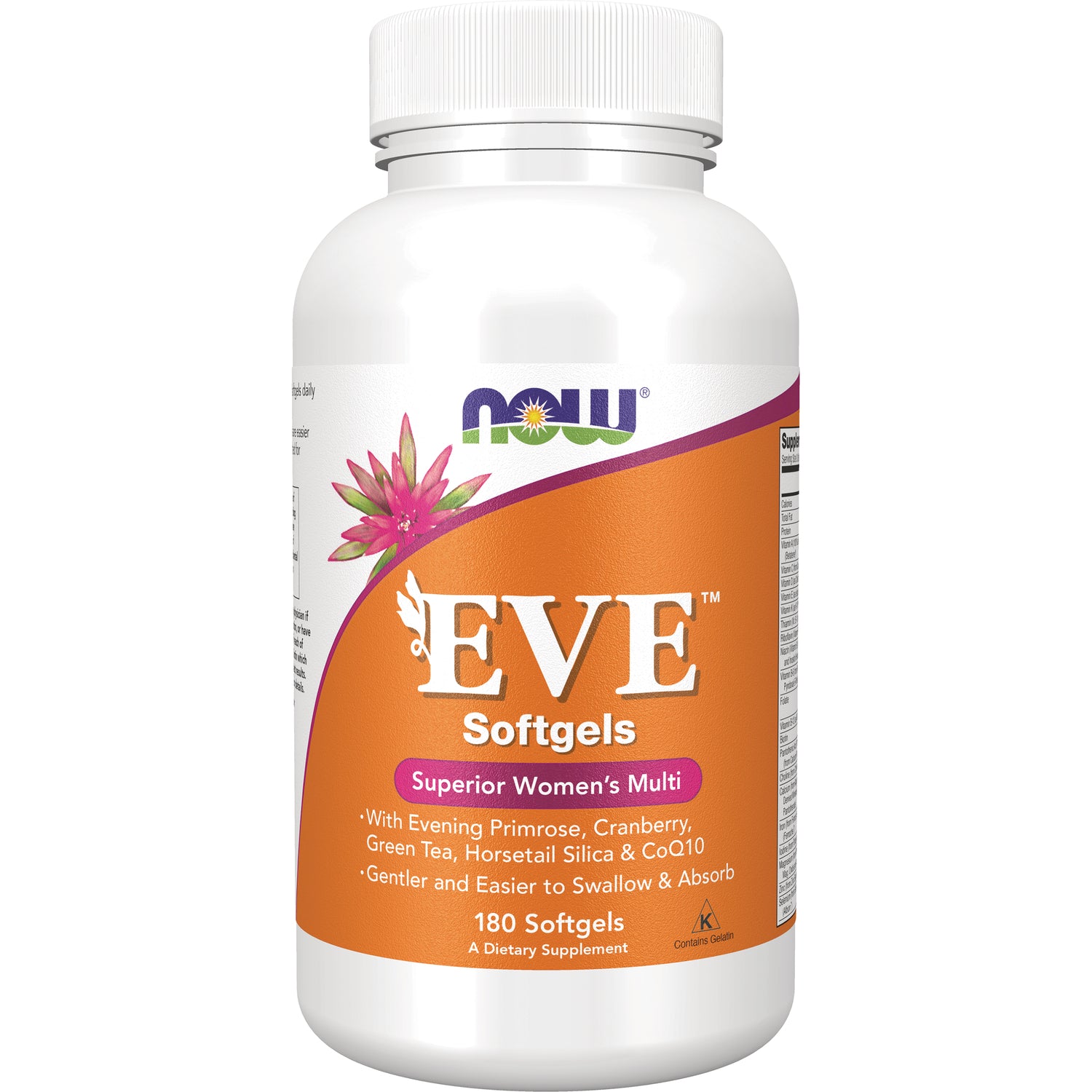 NWF1335 | NOW EVE Softgels Superior Women's Multi bottle with orange label, 180 softgels