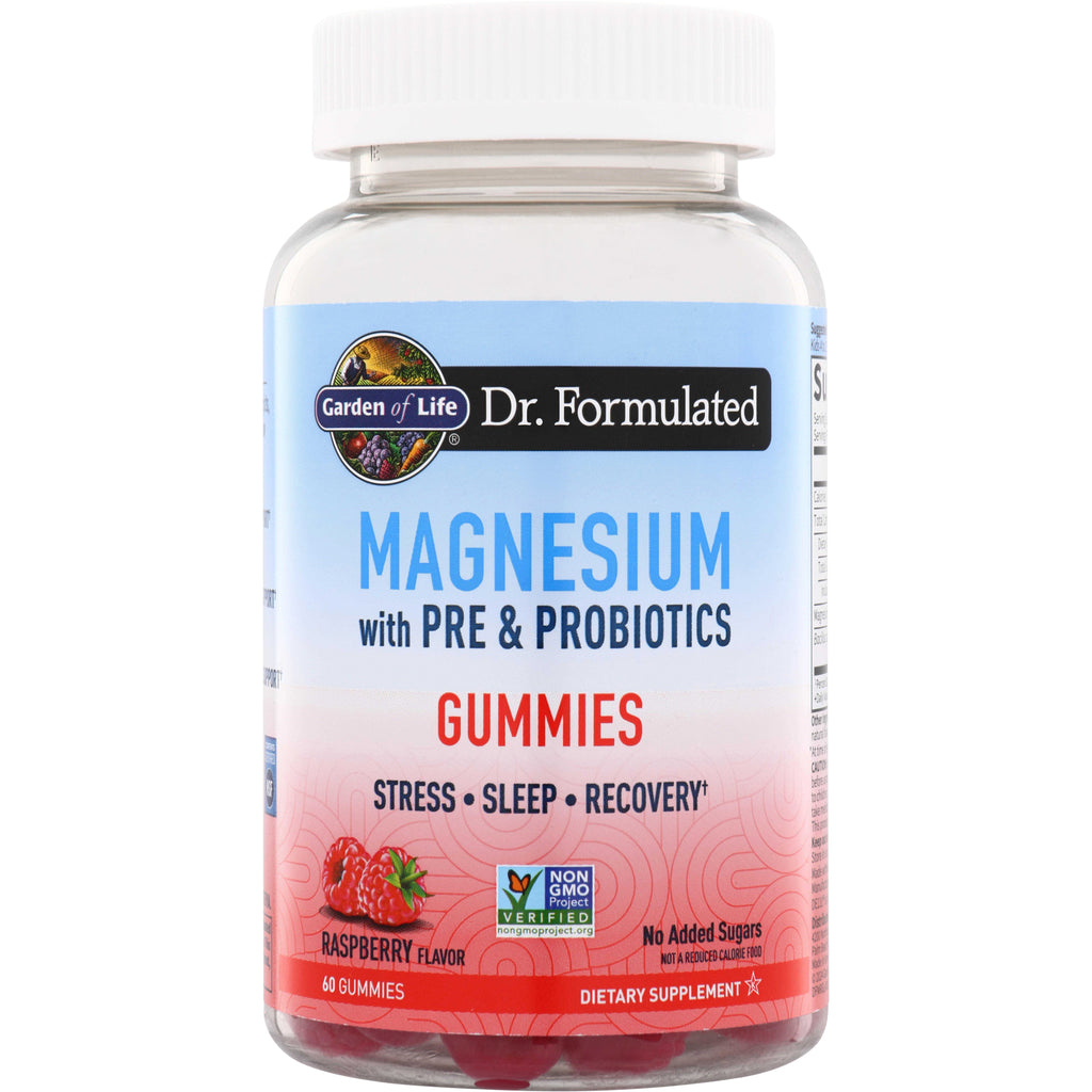 GLF349 | Garden of Life Dr. Formulated Magnesium with Pre & Probiotics Gummies, Raspberry Flavor, 60 gummies - Thumbnail