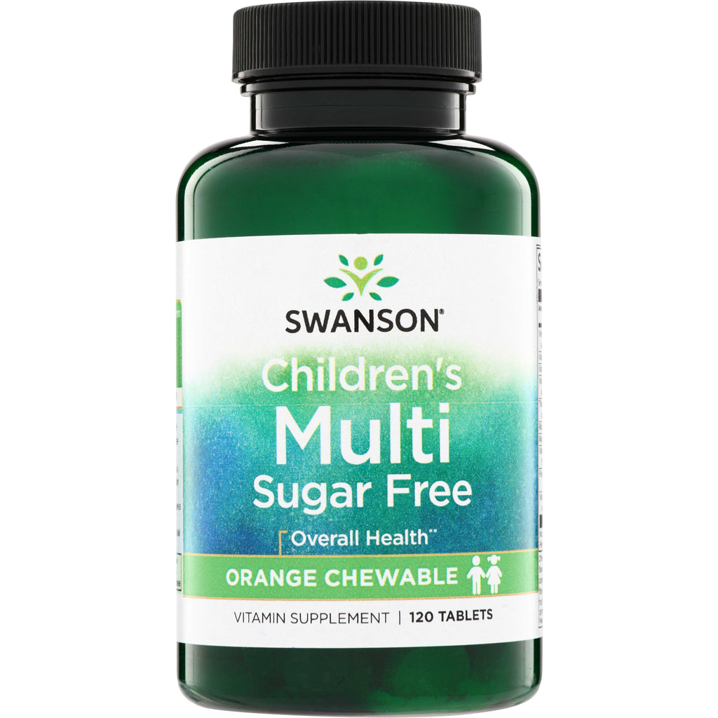 SW1670 | Swanson Children's Multi, Sugar Free Orange Chewable, Vitamin Supplement, 120 Tablets - Thumbnail
