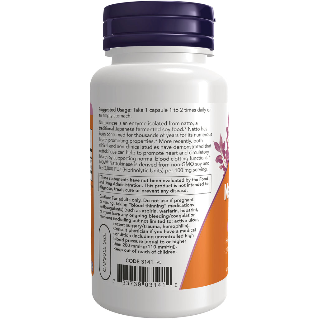NWF137 | Back label of white supplement bottle showing suggested usage, cautions, barcode, and CODE 3141 - Thumbnail