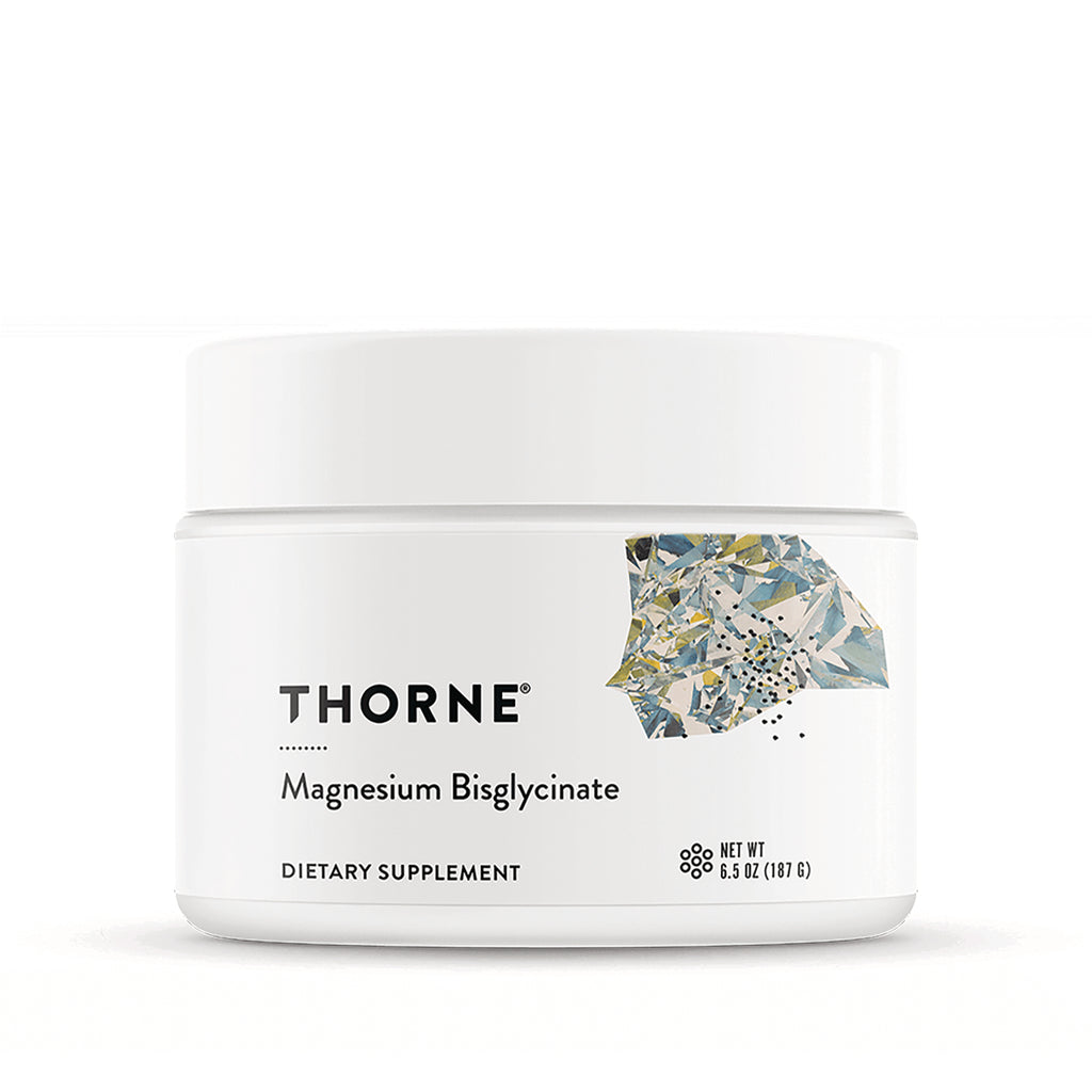 TRN023 | Thorne Magnesium Bisglycinate dietary supplement jar, front label, net wt 6.5 oz (187 g) - Thumbnail