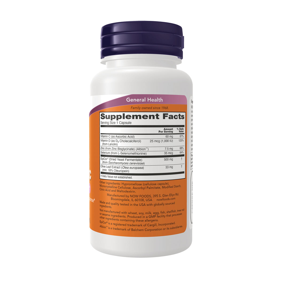 NWF946 | Back label of capsule bottle with Supplement Facts box