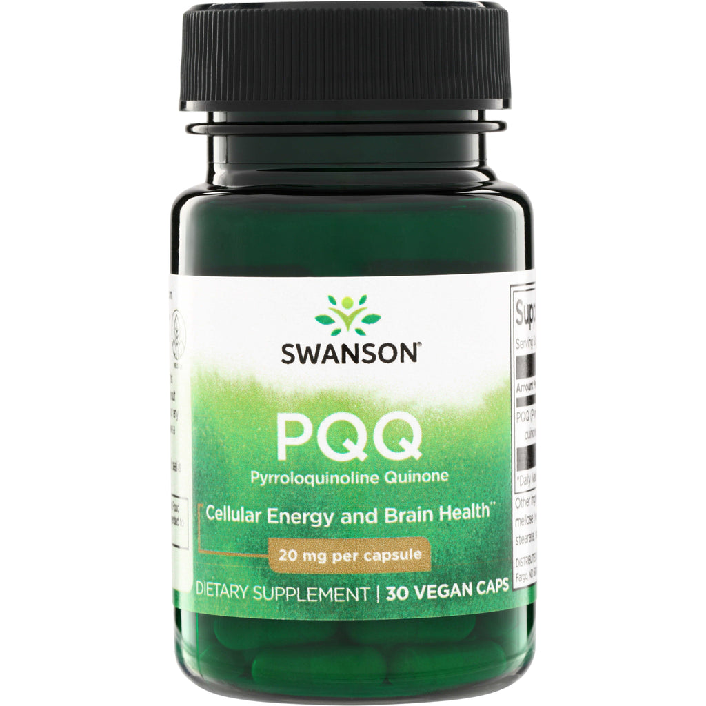 SWU818 | Swanson PQQ, Pyrroloquinoline Quinone supplement, 20 mg per capsule, 30 vegan caps; Cellular Energy & Brain Health - Thumbnail