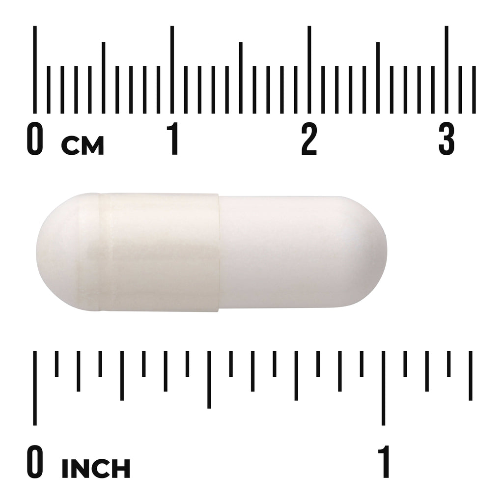 SWU372 | White two-piece capsule shown next to centimeter and inch rulers indicating size, visible text 'CM' and 'INCH' - Thumbnail