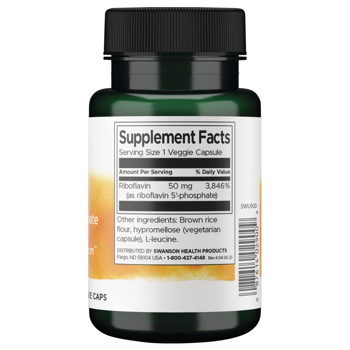 SWU900 | Back label with Supplement Facts