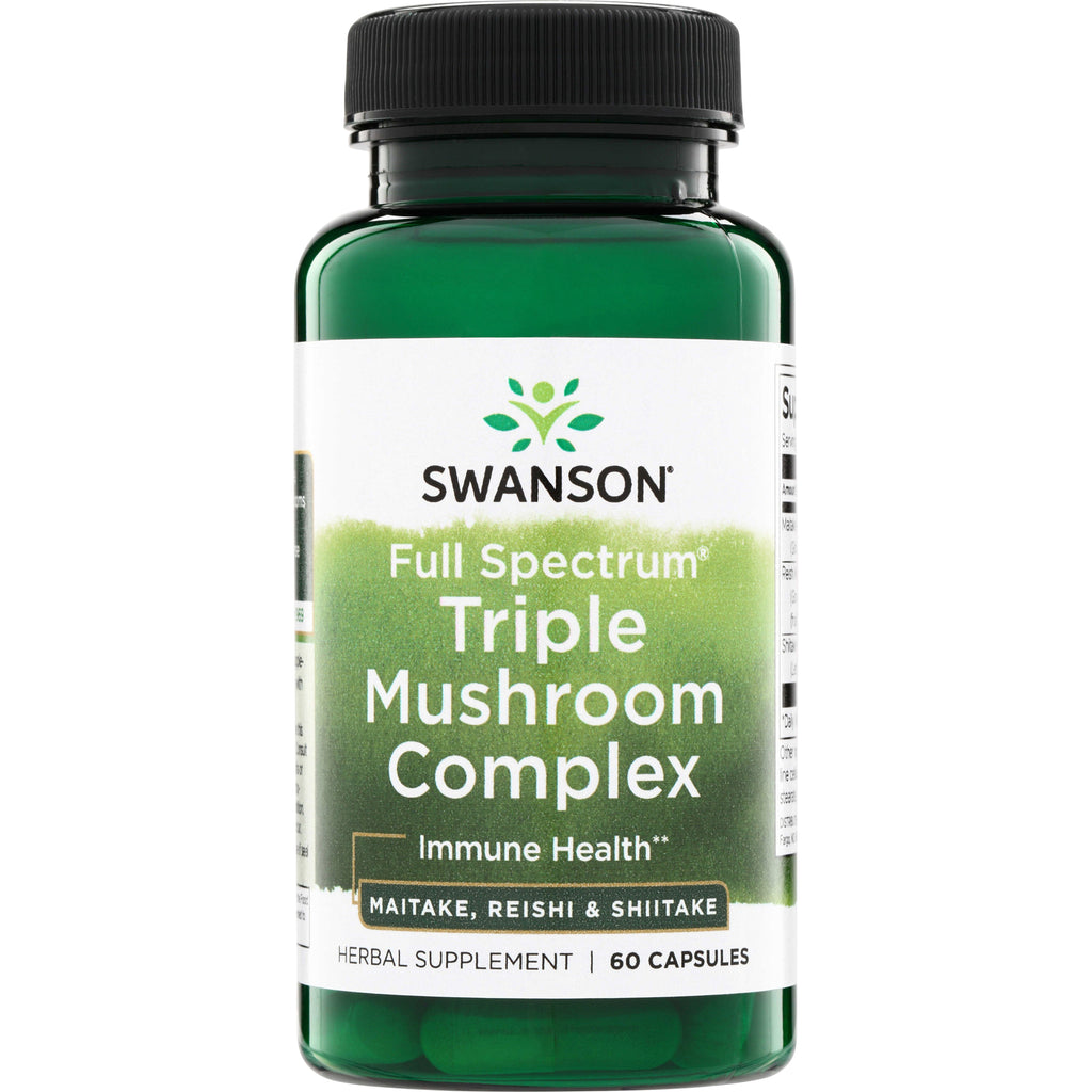 SW1386 | Swanson Full Spectrum Triple Mushroom Complex supplement, Immune Health, Maitake, Reishi & Shiitake, 60 capsules - Thumbnail