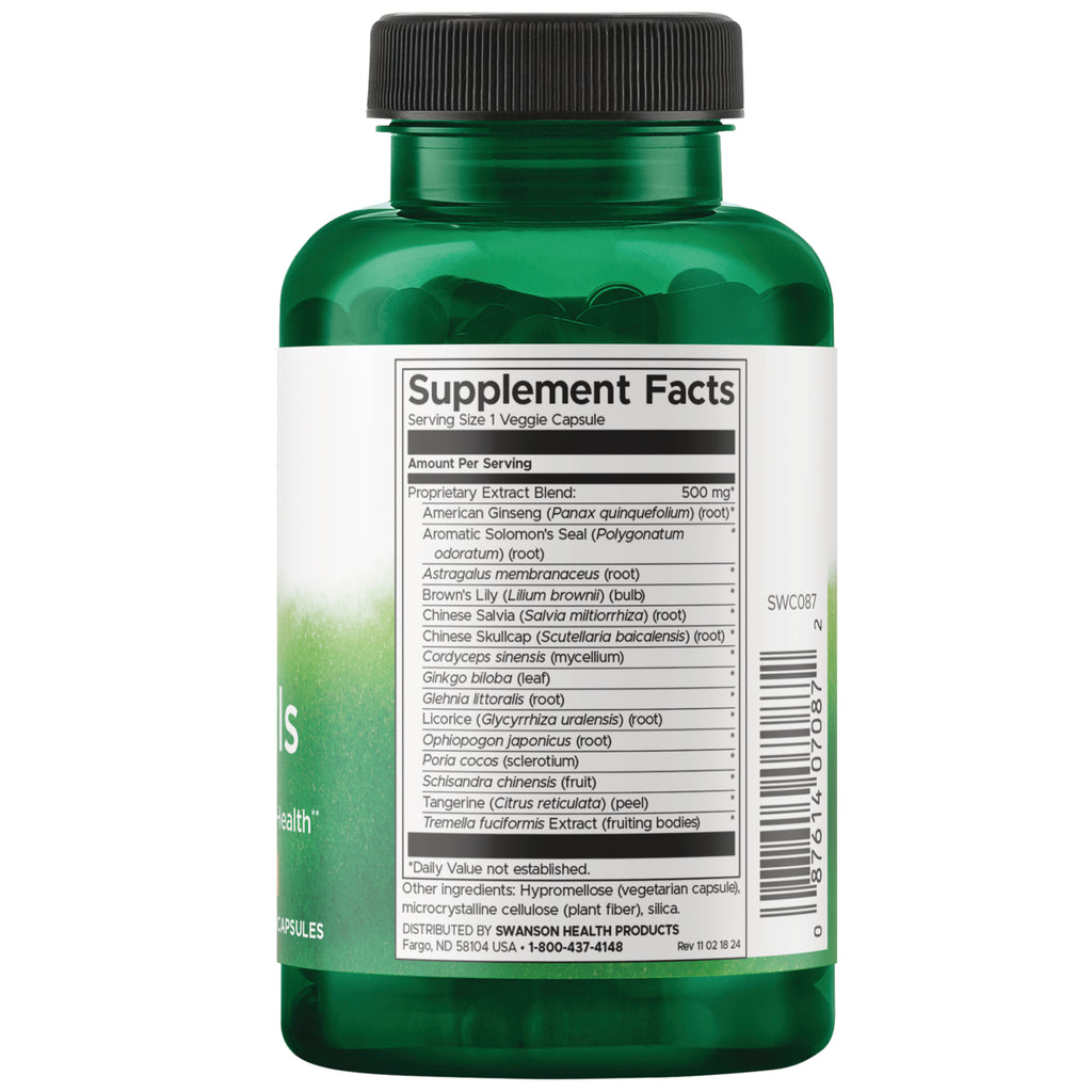 SWC087 | Back label with supplement facts and serving information - Thumbnail
