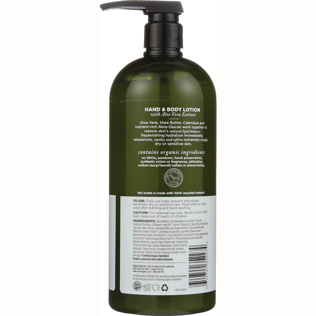 AVL021 | Back label of hand & body lotion with Aloe Vera Extract showing directions, caution, and ingredients - Thumbnail