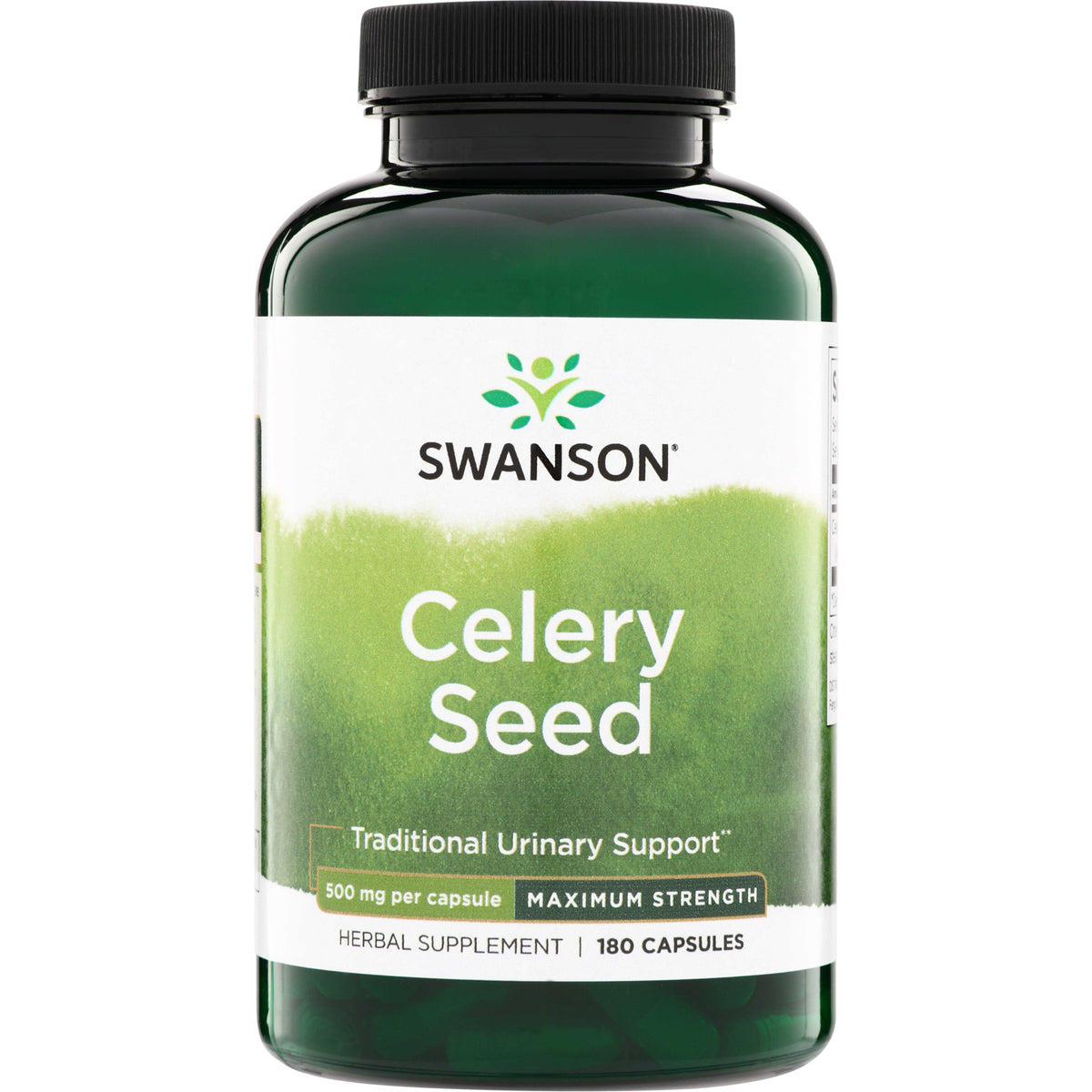 SW1490 | Swanson Celery Seed, 500 mg per capsule, Maximum Strength, Traditional Urinary Support, 180 capsules
