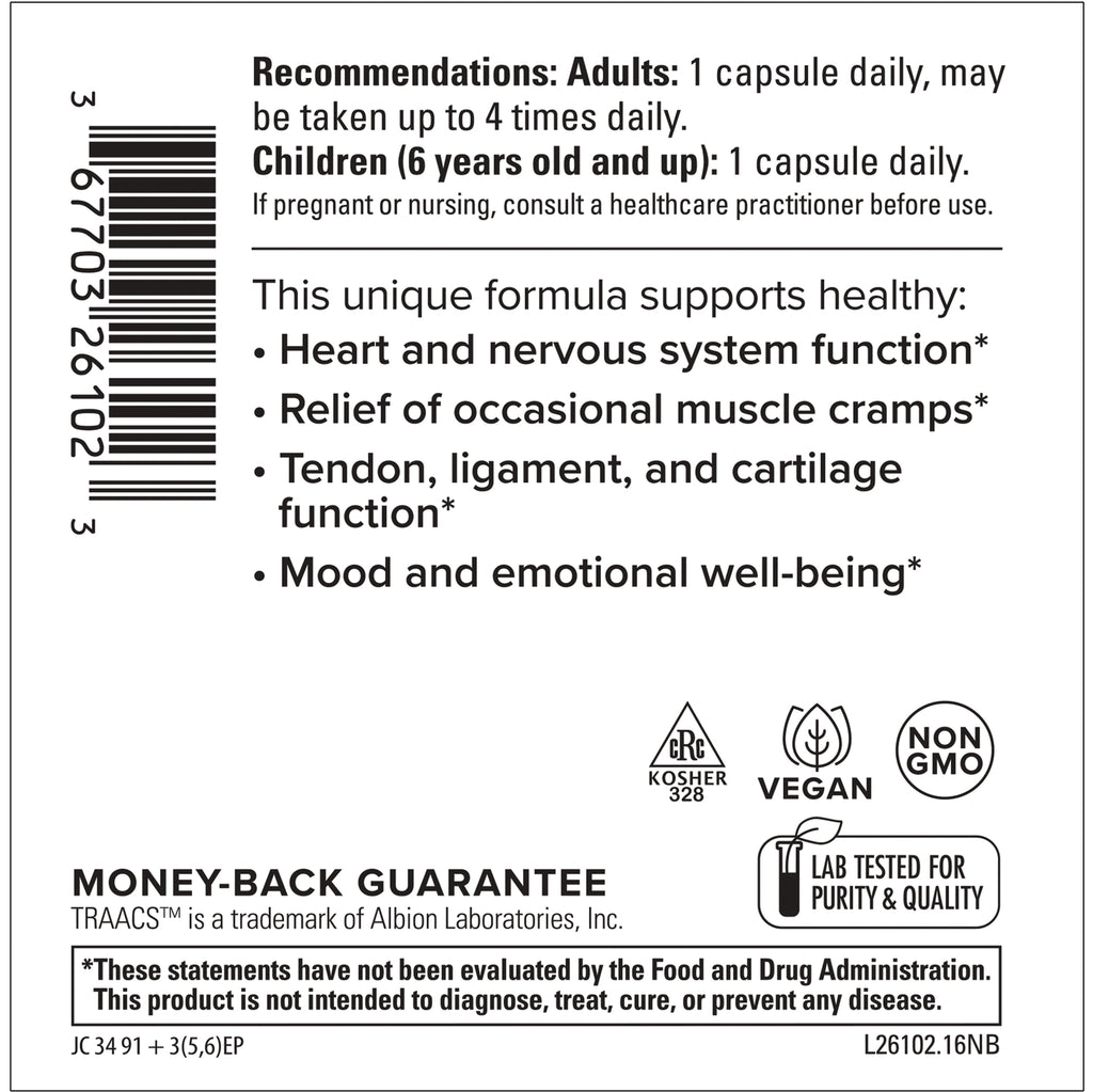 EUR034 | back label showing dosage recommendations, bullet list of benefits, barcode and certification icons - Thumbnail