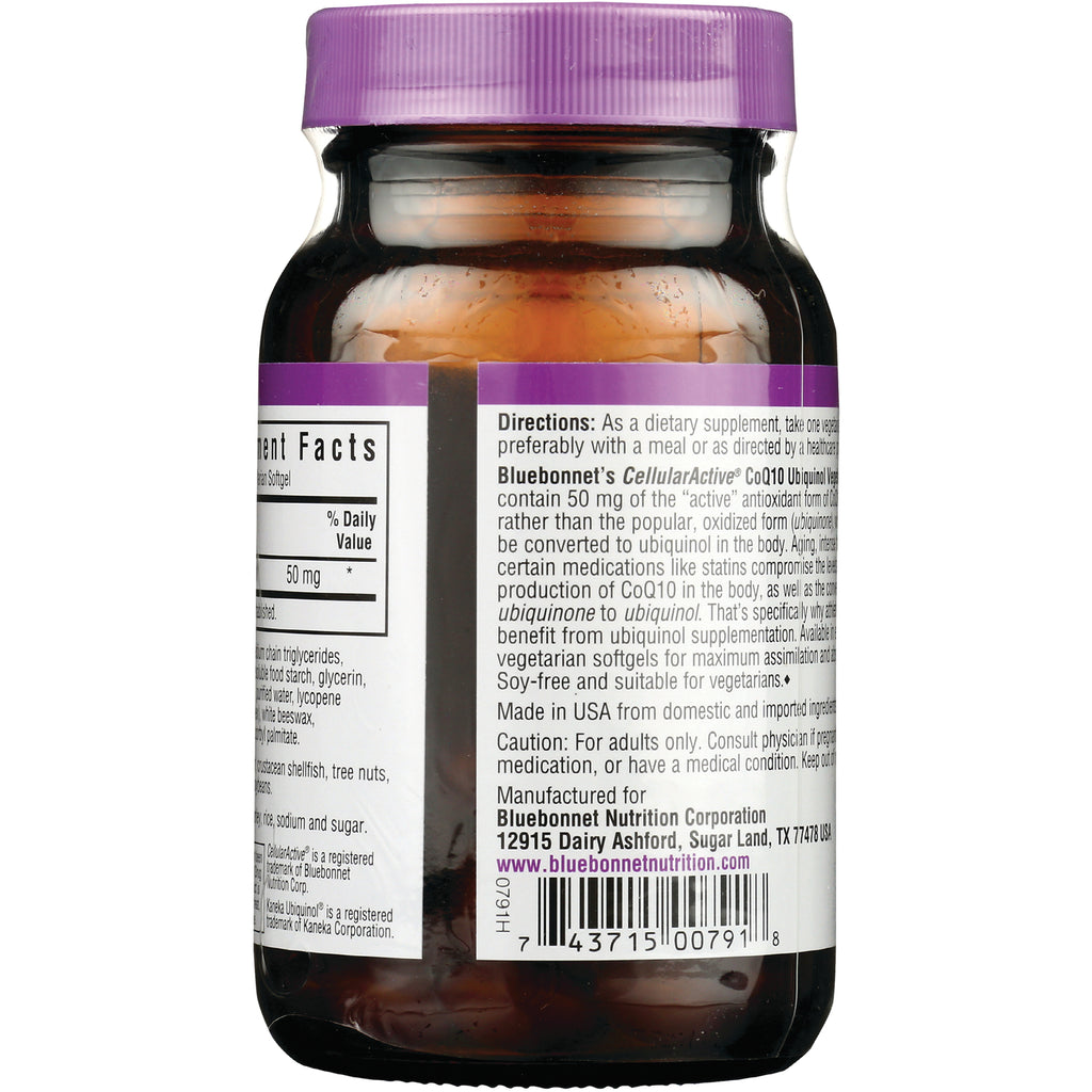 BLU064 | Back label of Bluebonnet supplement bottle showing directions, supplement facts panel and barcode - Thumbnail