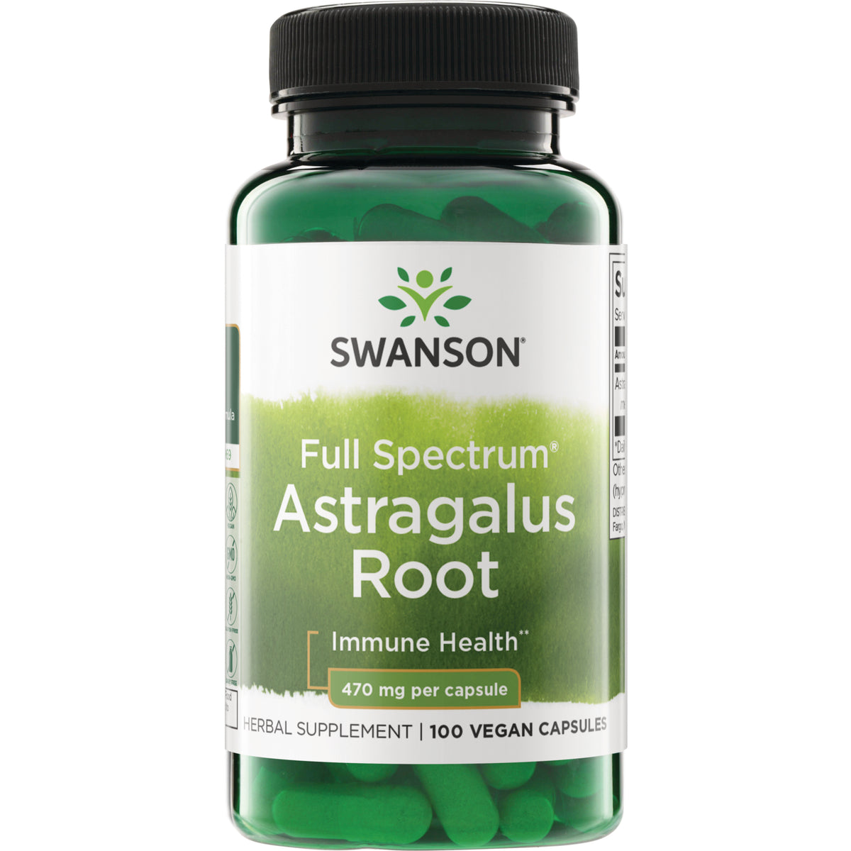SW504 | Swanson Full Spectrum Astragalus Root, Immune Health, 470 mg per capsule, 100 capsules