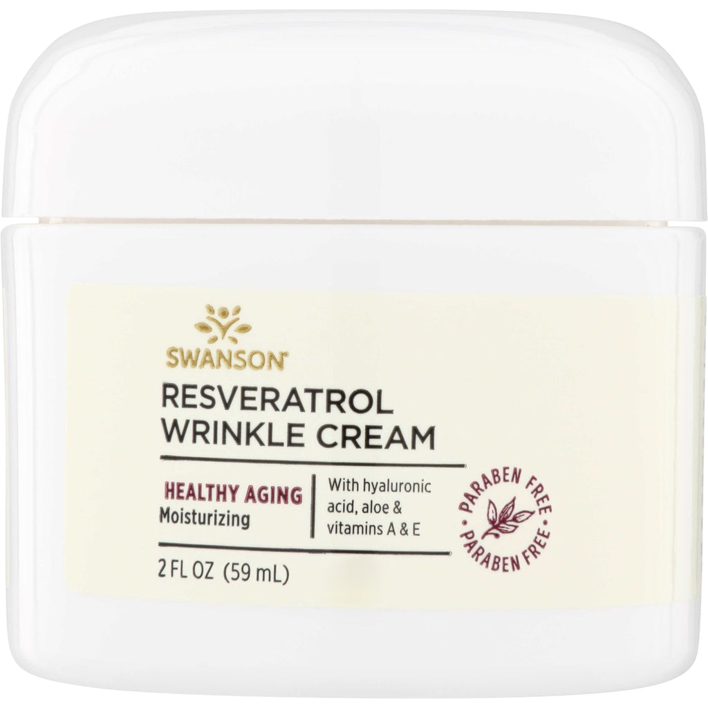 SW1453 | Swanson Resveratrol Wrinkle Cream, 2 fl oz; Healthy Aging moisturizing with hyaluronic acid, aloe, vitamins A & E - Thumbnail