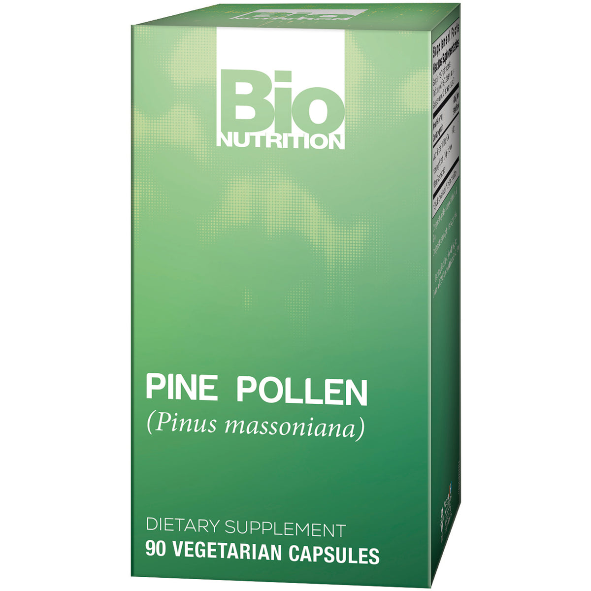 BNN066 | Bio Nutrition green box labeled PINE POLLEN (Pinus massoniana) dietary supplement, 90 vegetarian capsules