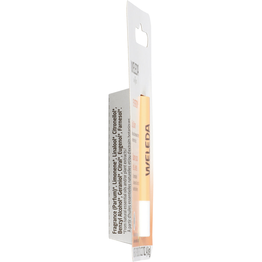 WEL018 | Weleda lip balm packaging side panel showing ingredient list - Thumbnail