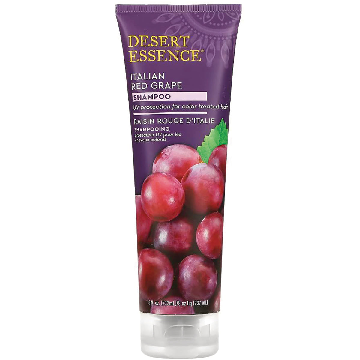 DST012 | Desert Essence Italian Red Grape shampoo tube front with grape illustration