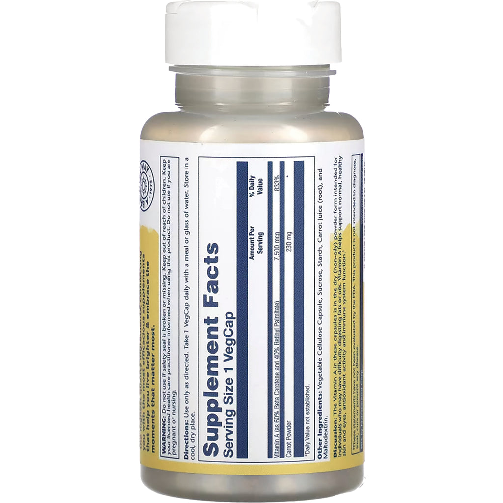 SLR281 | Back label with Supplement Facts panel, Serving Size 1 VegCap - Thumbnail