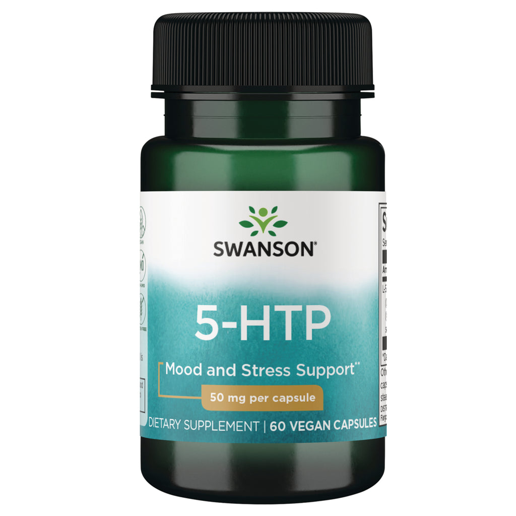 SW1236 | Swanson 5-HTP mood and stress support, 50 mg per capsule, 60 vegan capsules - Thumbnail