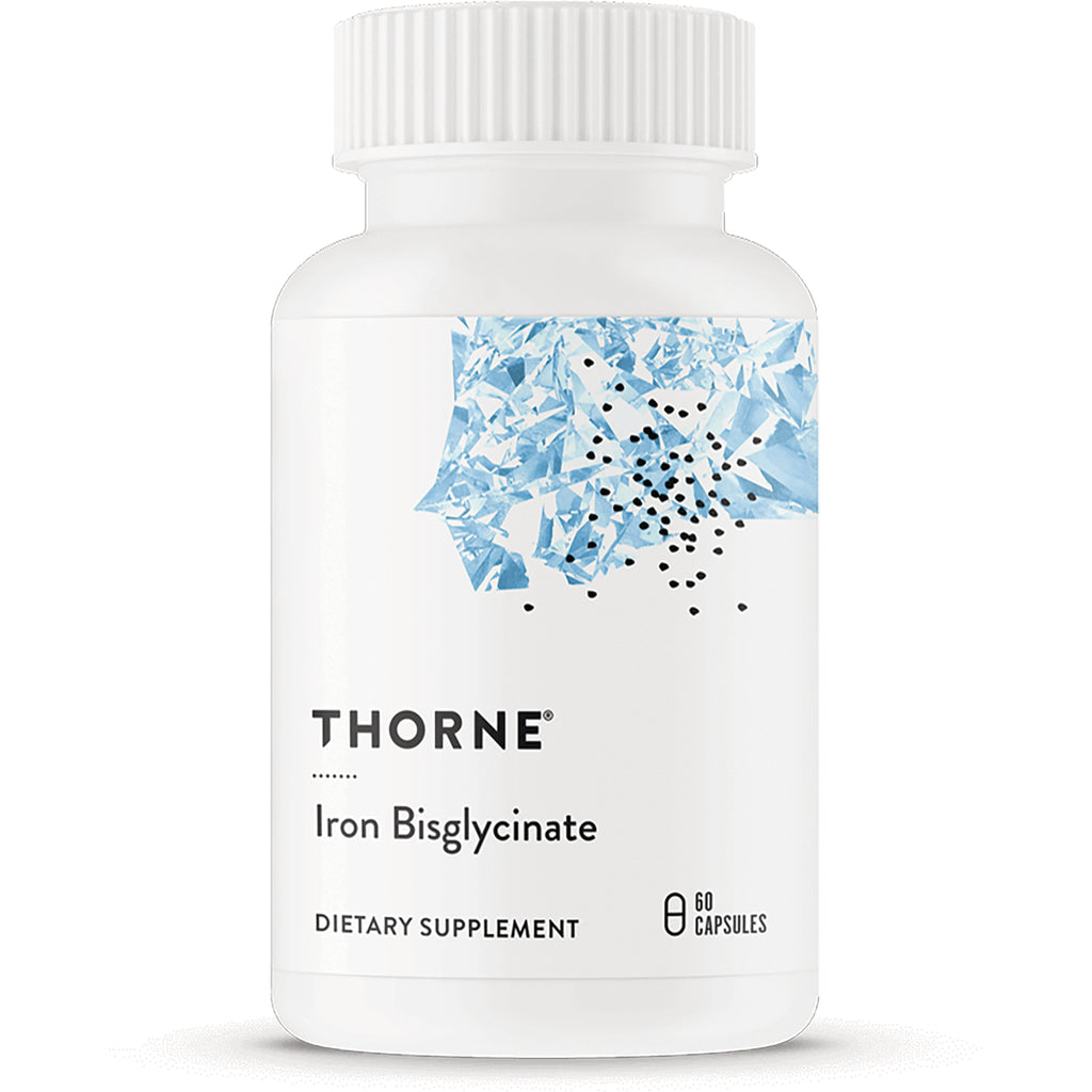 TRN013 | Thorne Iron Bisglycinate dietary supplement, 60 capsules bottle front - Thumbnail