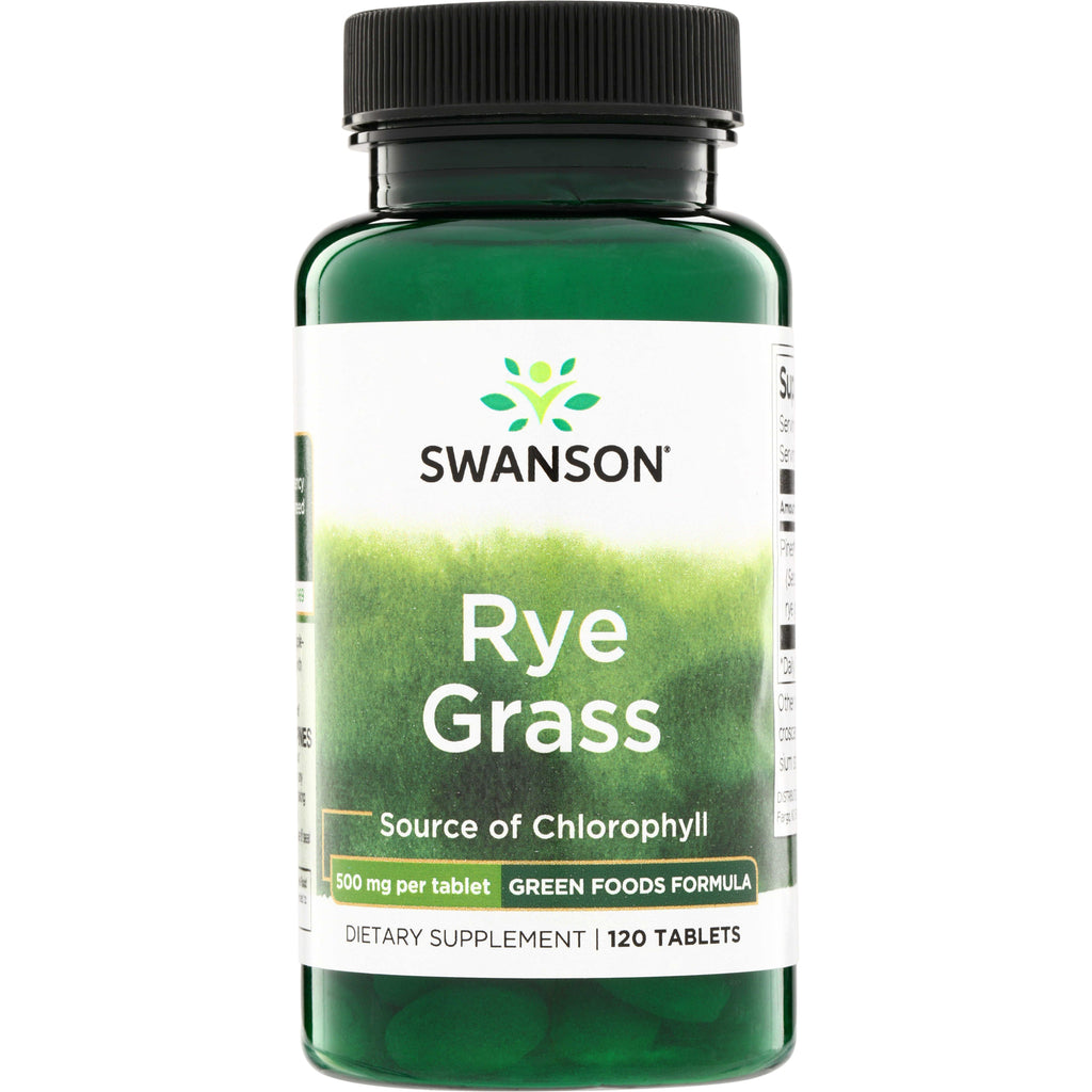 SWR036 | Swanson Rye Grass, 500 mg per tablet, 120 tablets, Source of Chlorophyll - Thumbnail