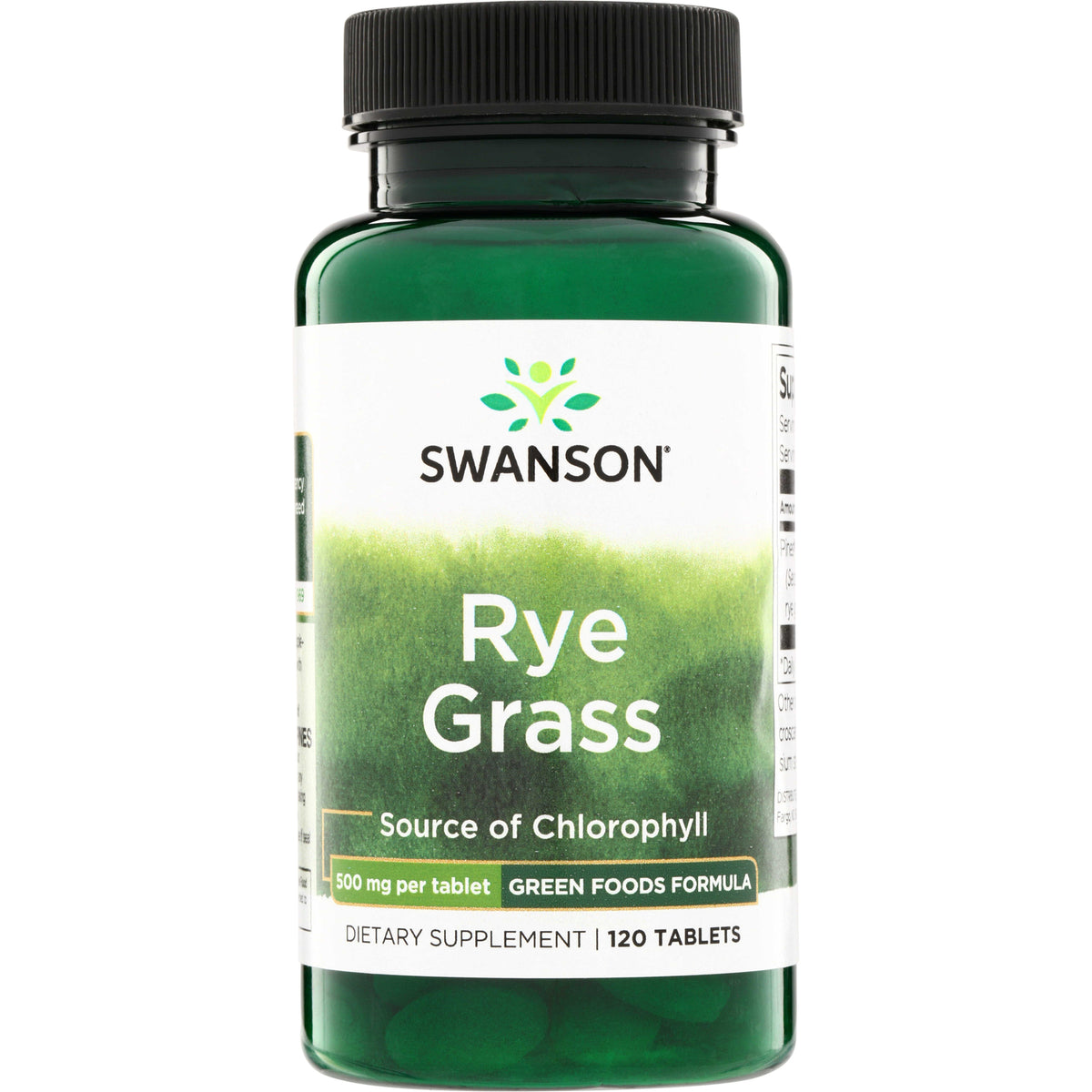 SWR036 | Swanson Rye Grass, 500 mg per tablet, 120 tablets, Source of Chlorophyll