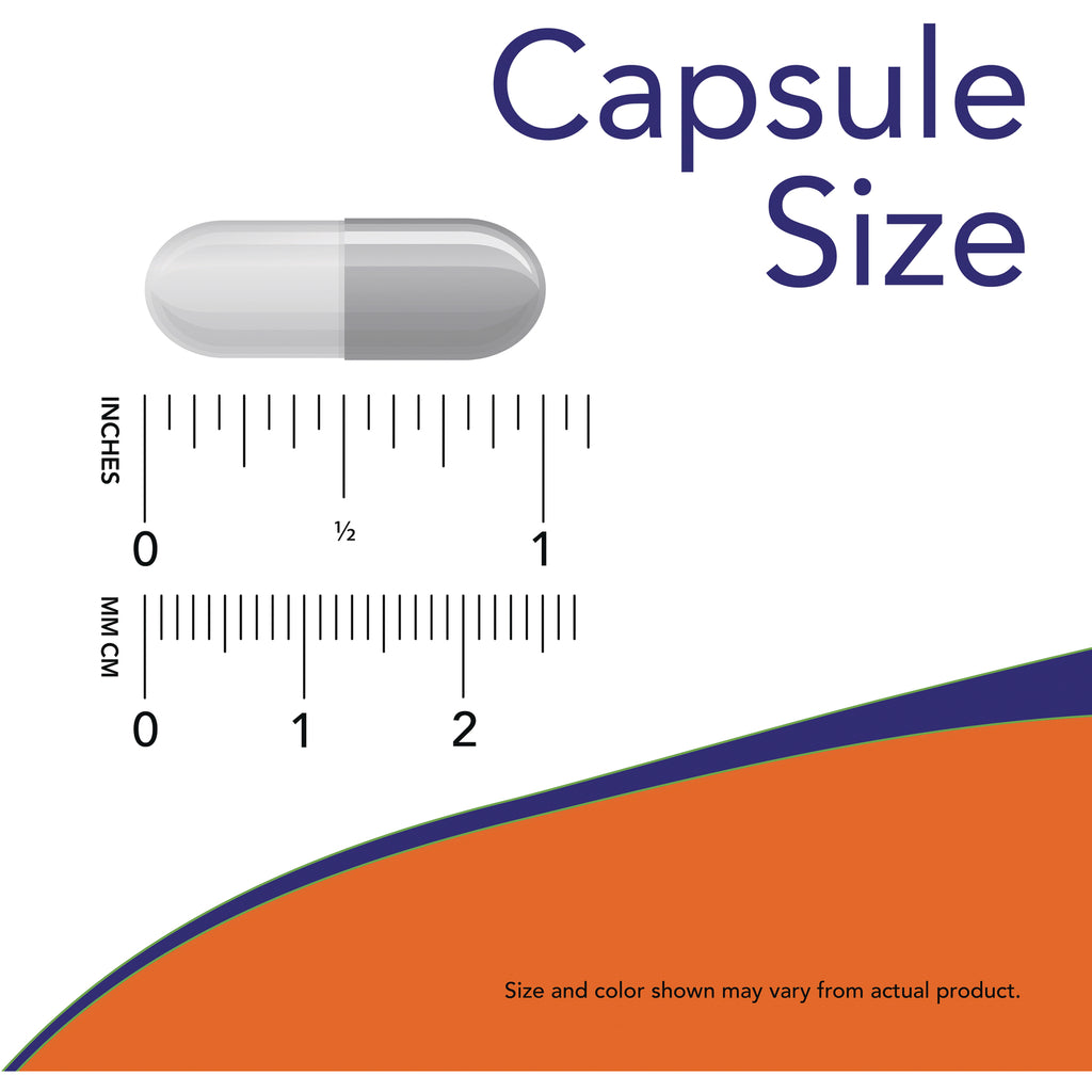 NWF837 | gray capsule next to inch and centimeter rulers showing size - Thumbnail