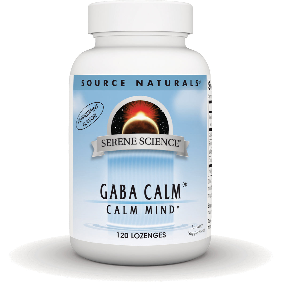SN291 | Source Naturals Serene Science GABA Calm Calm Mind, Peppermint Flavor, 120 lozenges