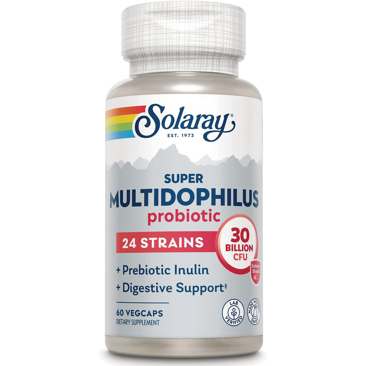 SLR408 | Solaray Super Multidophilus Probiotic, 24 strains, 30 billion CFU, 60 vegcaps
