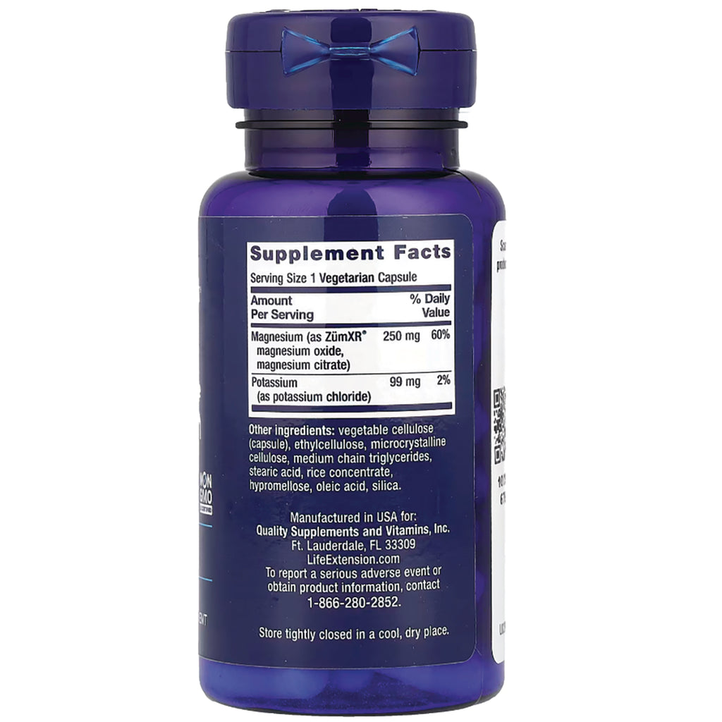 LE463 | Back label of blue supplement bottle showing Supplement Facts panel, ingredient list, and contact information - Thumbnail