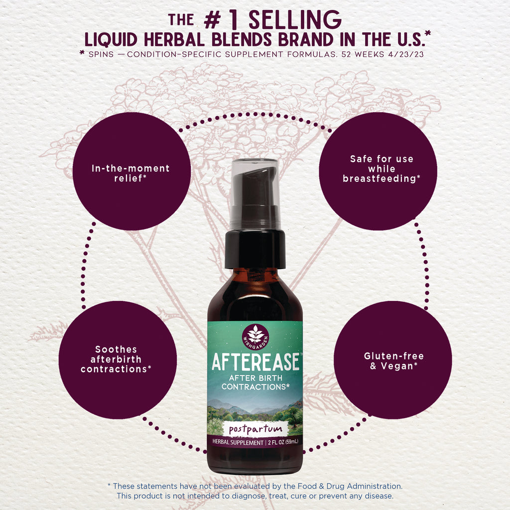 WGH001 | AfterEase postpartum herbal supplement; benefits: soothes afterbirth contractions, breastfeeding-safe, gluten-free - Thumbnail