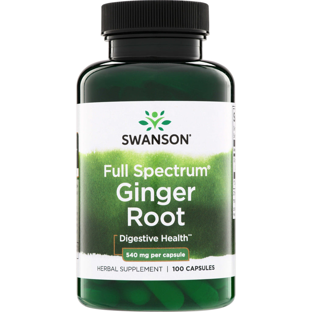 SW535 | Swanson Full Spectrum Ginger Root, Digestive Health, 540 mg per capsule, 100 capsules - Thumbnail