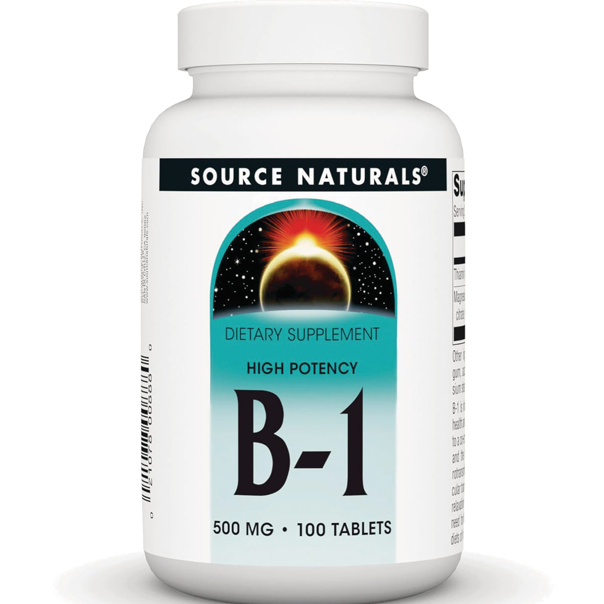 SN668 | Source Naturals B-1 dietary supplement, high potency, 500 mg, 100 tablets