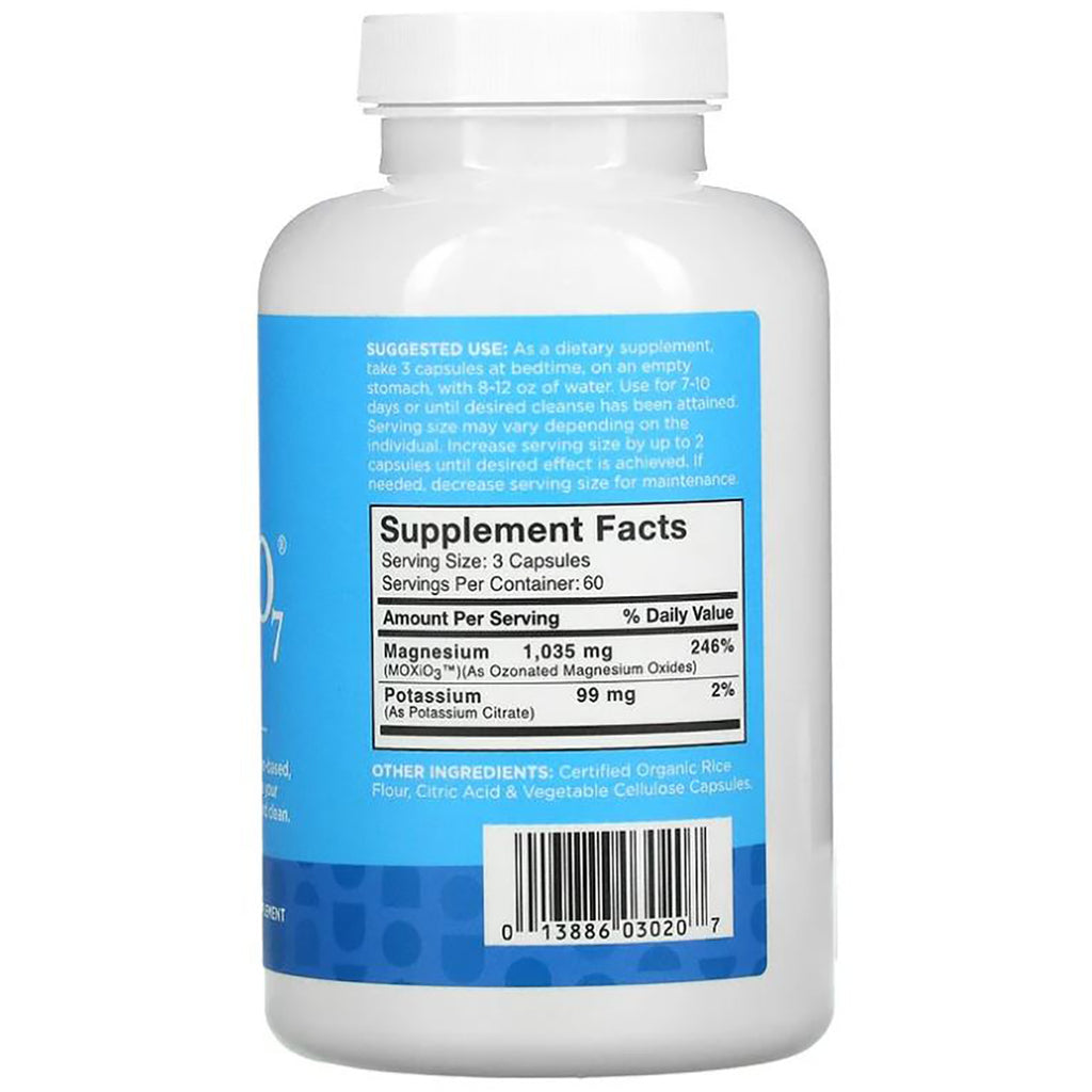 ARL007 | Back of white supplement bottle with blue label showing Supplement Facts panel, serving size and barcode - Thumbnail