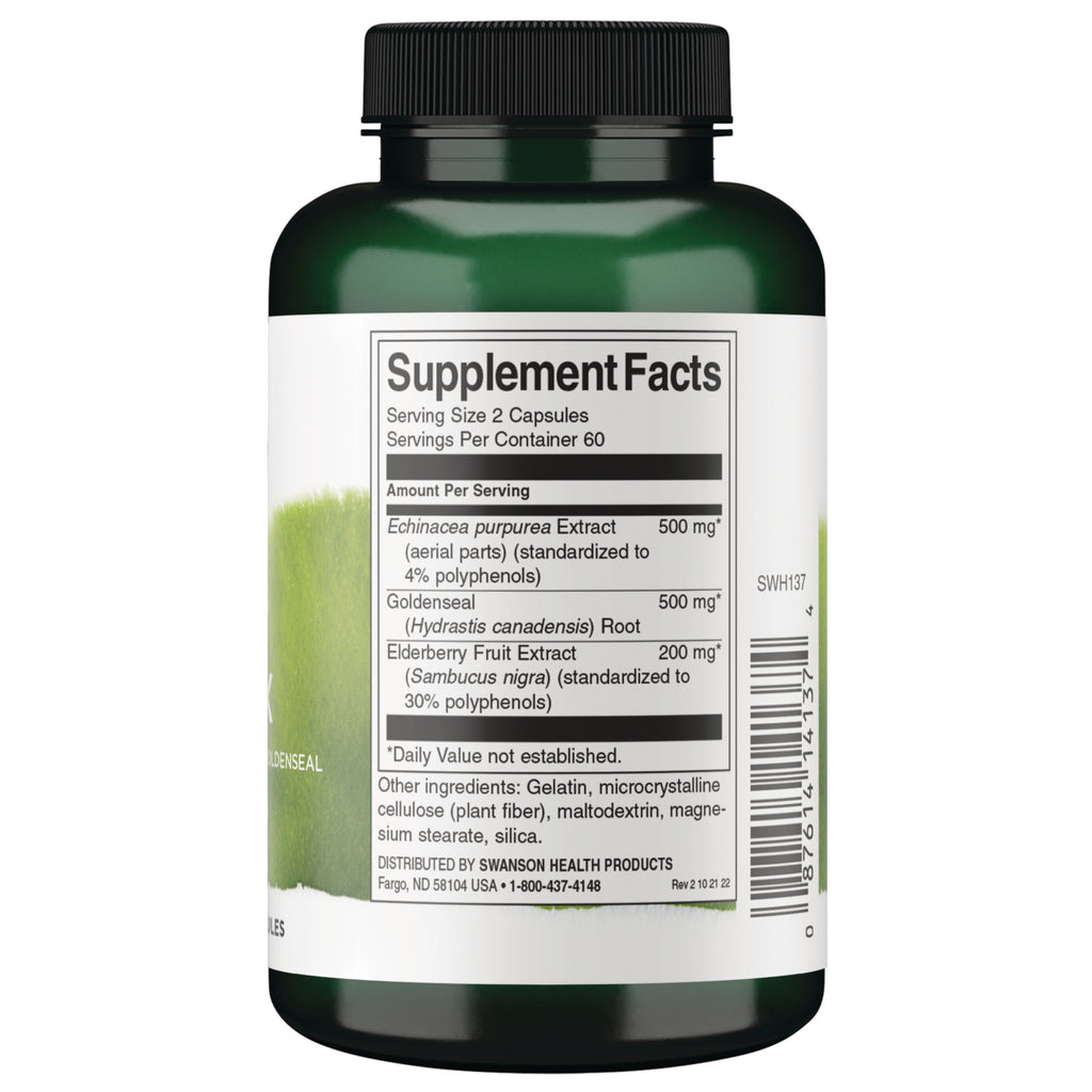 SWH137 | Back label with supplement facts and serving information - Thumbnail