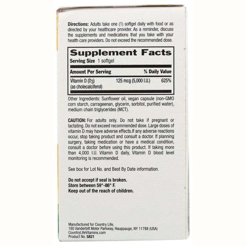 CRL592 | back of supplement box showing Supplement Facts panel, directions, ingredients and caution text - Thumbnail