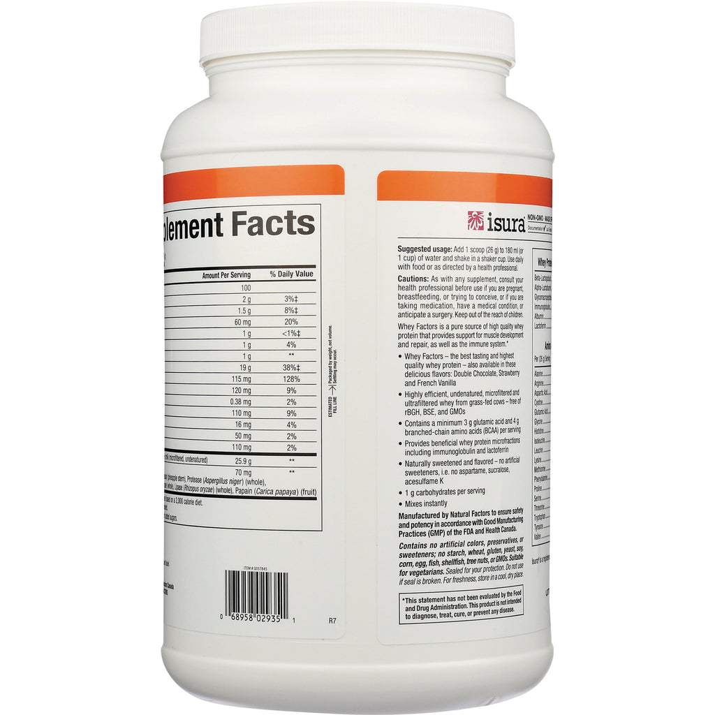 NFC108 | Back of white supplement powder container showing Supplement Facts panel and usage text - Thumbnail