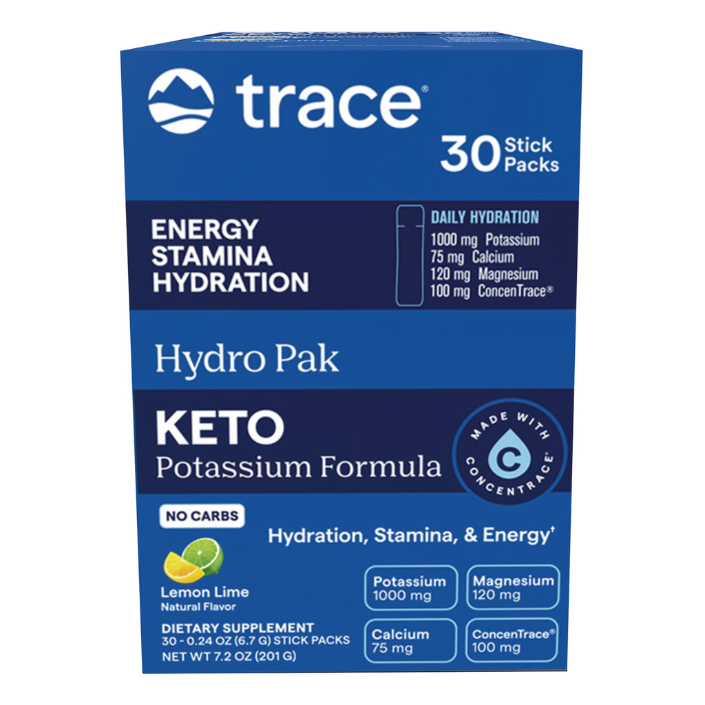 TM174 | Trace Hydro Pak Keto Potassium Formula Lemon Lime, 30 stick packs - Thumbnail