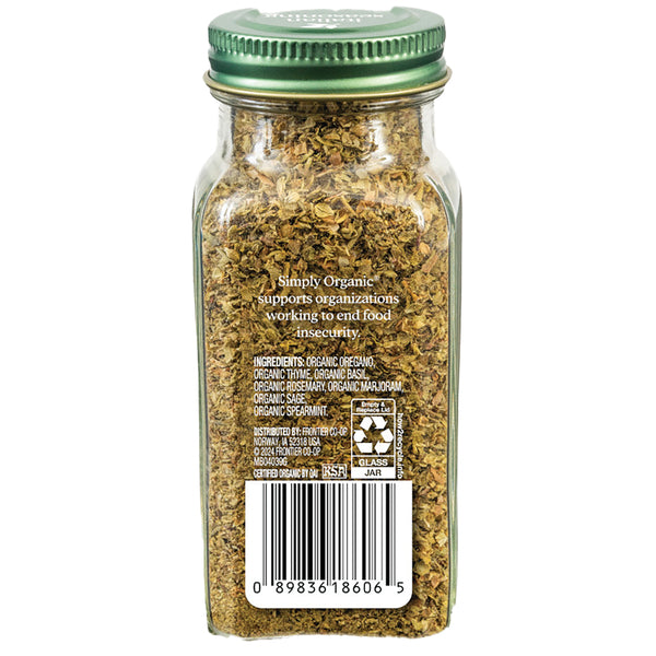 SMP029 | Back label of Simply Organic herb blend with ingredients list, recycling info, and barcode - Thumbnail