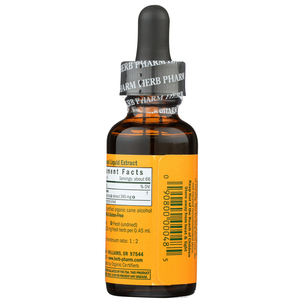 Herb Pharm liquid extract bottle with dropper cap and orange label, back label visible - Thumbnail