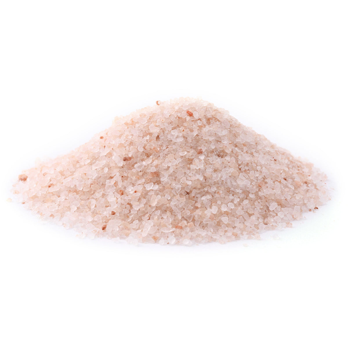 SWU402 | Coarse pink Himalayan salt crystals piled in a small mound on a white background