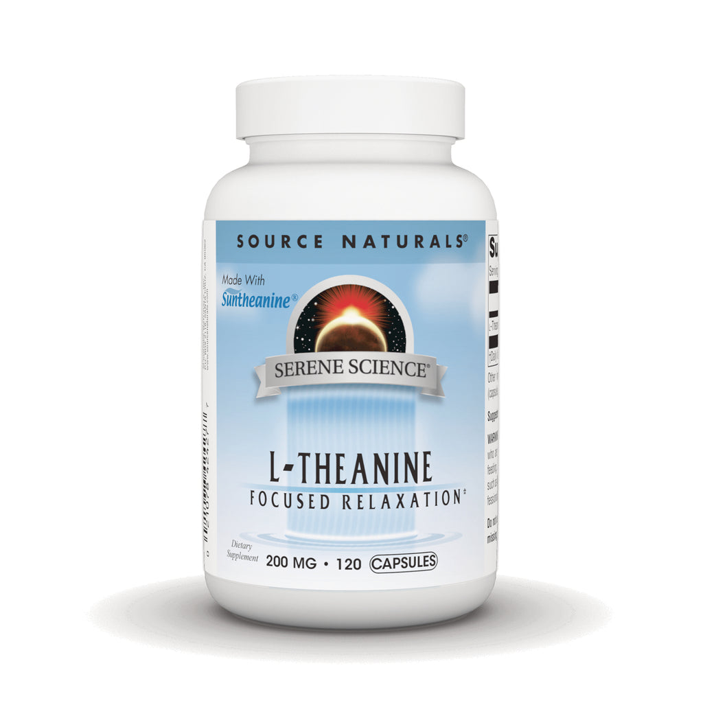 SN975 | Source Naturals Serene Science L-Theanine bottle, 200 mg, 120 capsules - Thumbnail