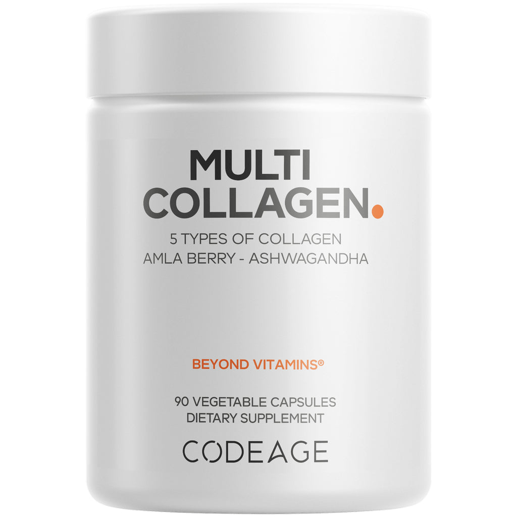 CDG026 | White bottle labeled MULTI COLLAGEN dietary supplement, 90 vegetable capsules, Codeage - Thumbnail