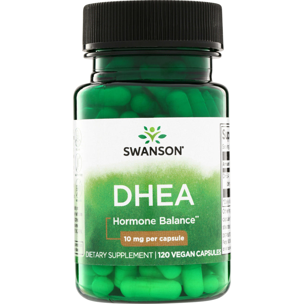 SW1041 | Swanson DHEA Hormone Balance, 10 mg per capsule, 120 vegan capsules bottle front - Thumbnail