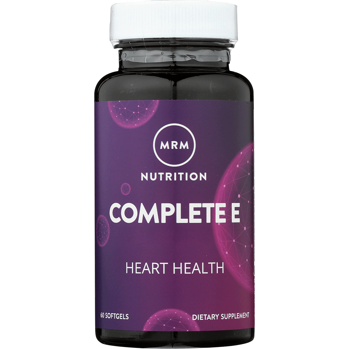 MRM027 | MRM Nutrition Complete E heart health softgel bottle with purple label, 60 softgels