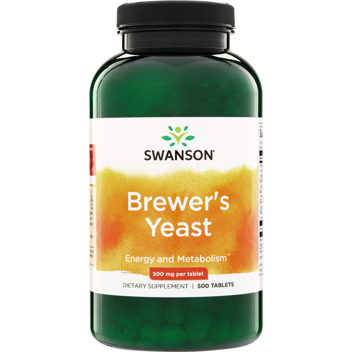 SW835 | Swanson Brewer's Yeast, Energy and Metabolism, 500 mg per tablet, 500 tablets
