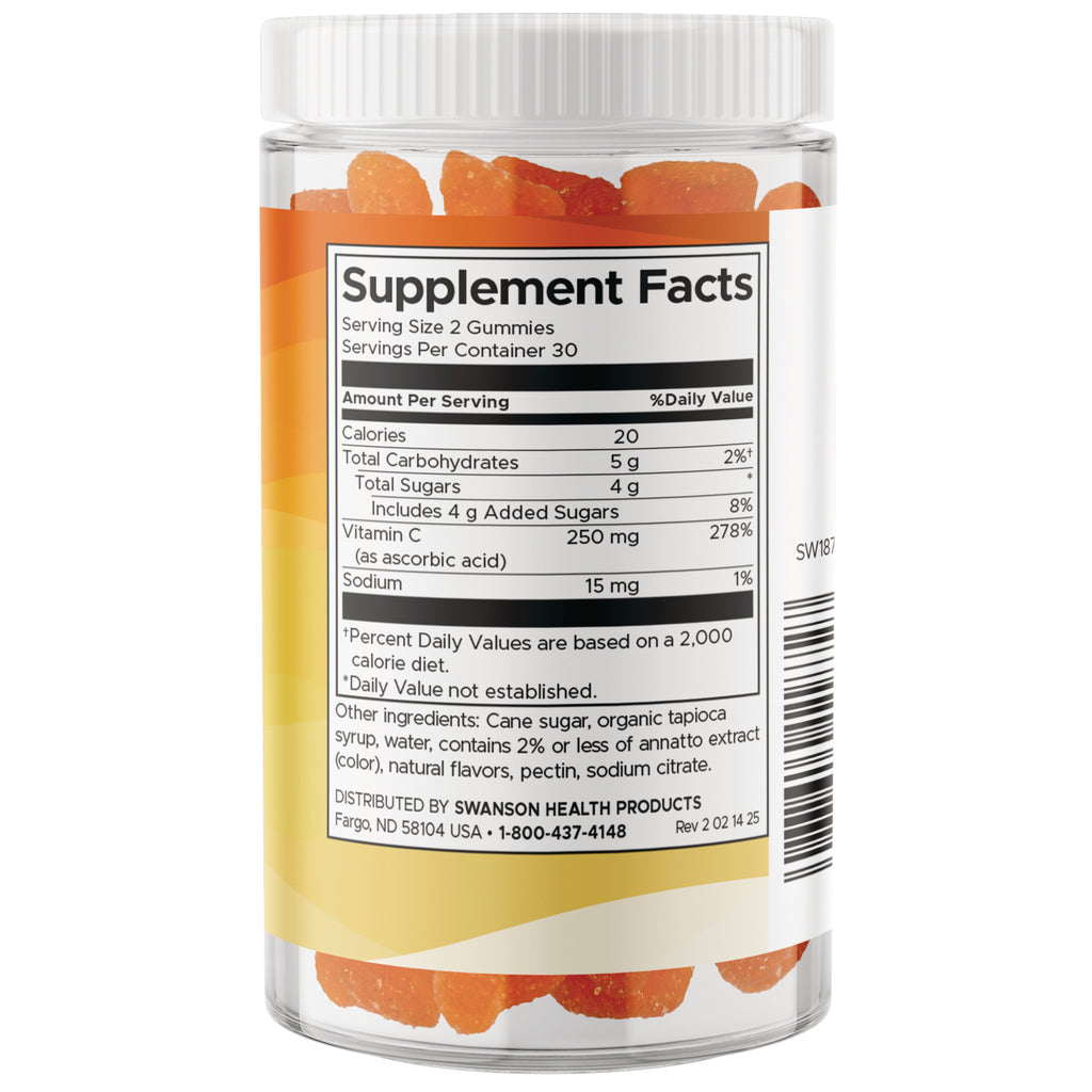 SW1872 | Supplement Facts panel with serving size 2 gummies and nutrition values - Thumbnail