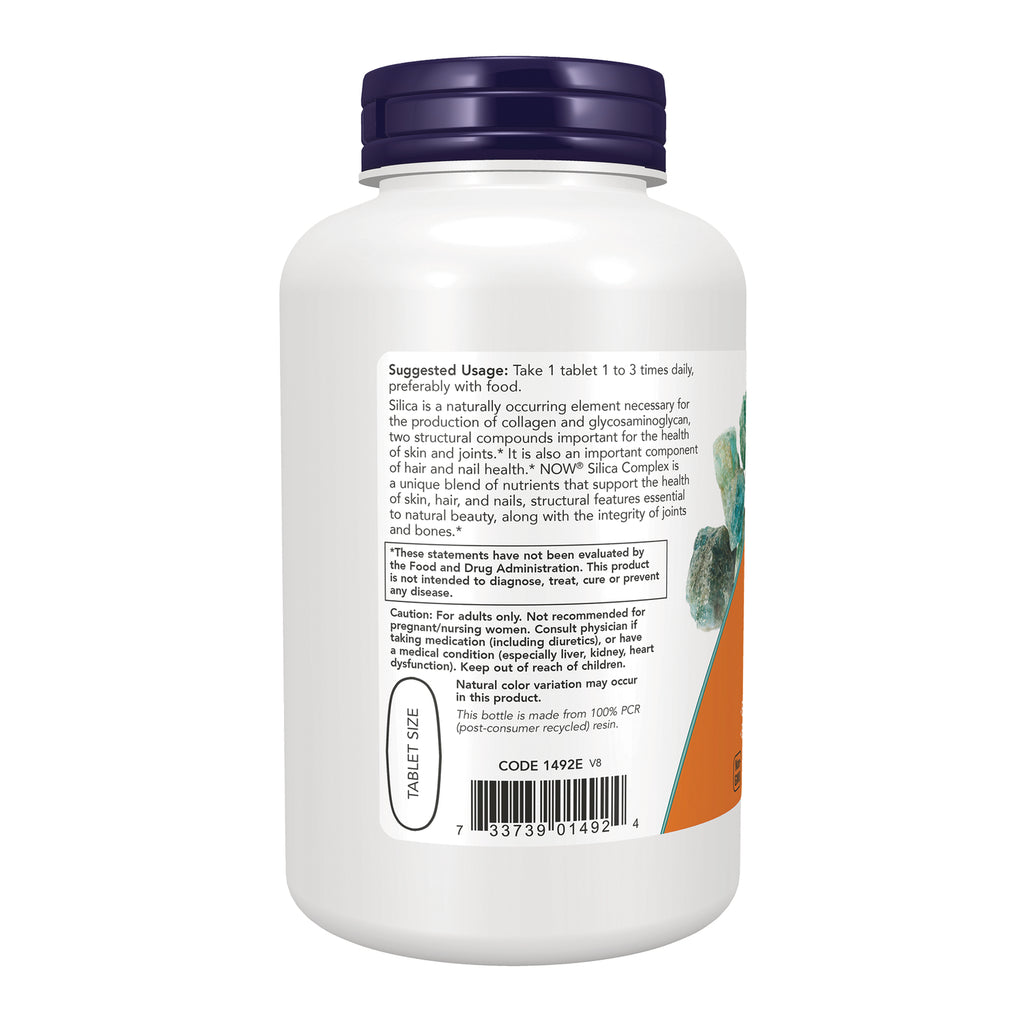 NWF212 | Back of white supplement bottle showing usage directions, caution box and barcode - Thumbnail