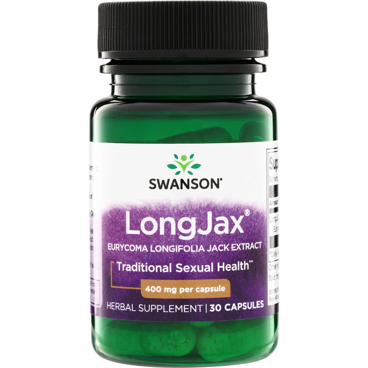 SWP018 | Swanson LongJax Eurycoma Longifolia Jack Extract, 400 mg per capsule, herbal supplement, 30 capsules